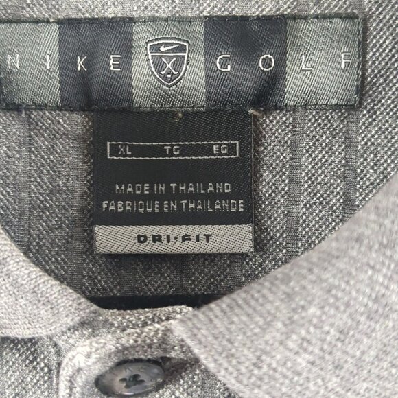 Nike Golf Mens X-Large Dri Fit Gray Short Sleeve Quarter Button Up Polo Shirt - Picture 8 of 12